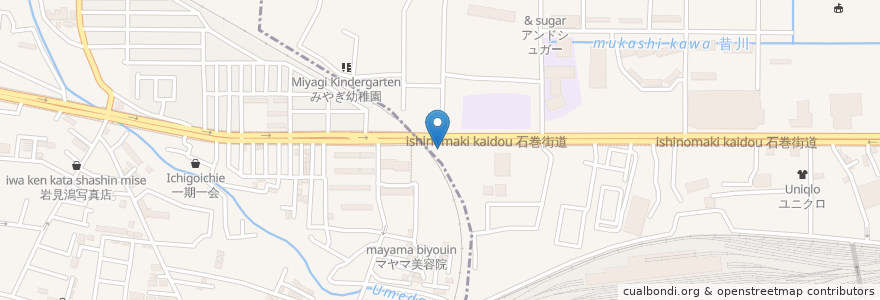 Mapa de ubicacion de お好み焼き 田よし・雫 幸町店 en Japonya, 宮城県, 仙台市, 宮城野区.