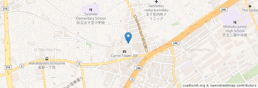 Mapa de ubicacion de フレッシュネスバーガー en اليابان, 東京都, 世田谷区.