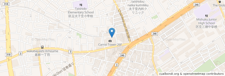 Mapa de ubicacion de かしわや en Japon, Tokyo, 世田谷区.