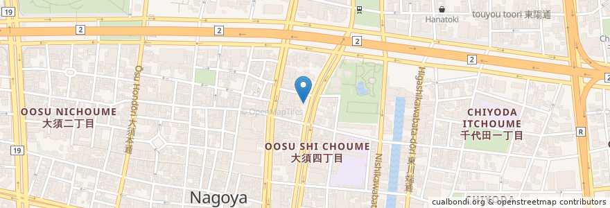 Mapa de ubicacion de ダブルトールカフェ en Japan, 愛知県, Nagoya, 中区.