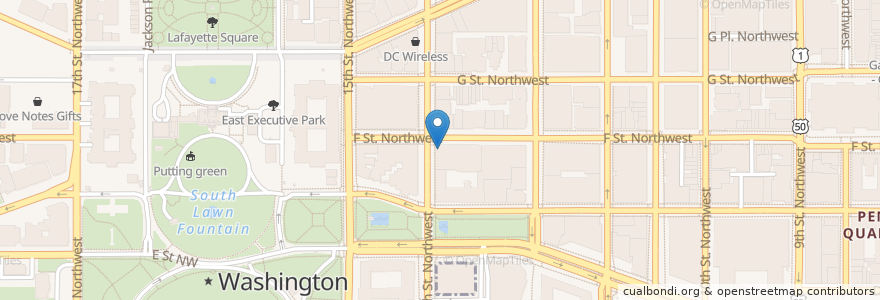 Mapa de ubicacion de Corner Bakery en United States, District Of Columbia, Washington.