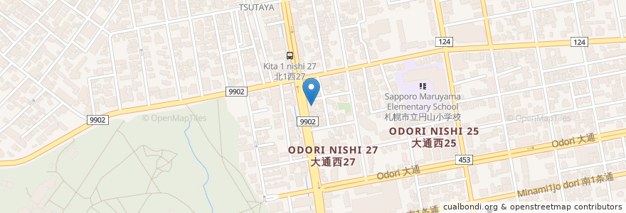 Mapa de ubicacion de すし善 en Japão, 北海道, 石狩振興局, Sapporo, 中央区.