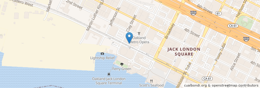 Mapa de ubicacion de Yoshi's Oakland en United States, California, Alameda County, Oakland.
