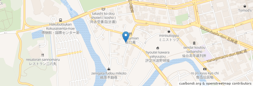 Mapa de ubicacion de アズ薬局 花壇店 en Giappone, 宮城県, 仙台市, 青葉区.