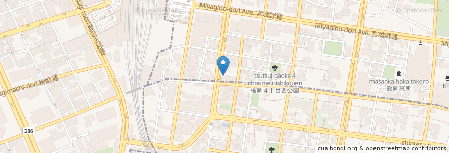 Mapa de ubicacion de 牛たん・串焼ダイニング 備前 en Japan, 宮城県, 仙台市, 青葉区, 宮城野区.