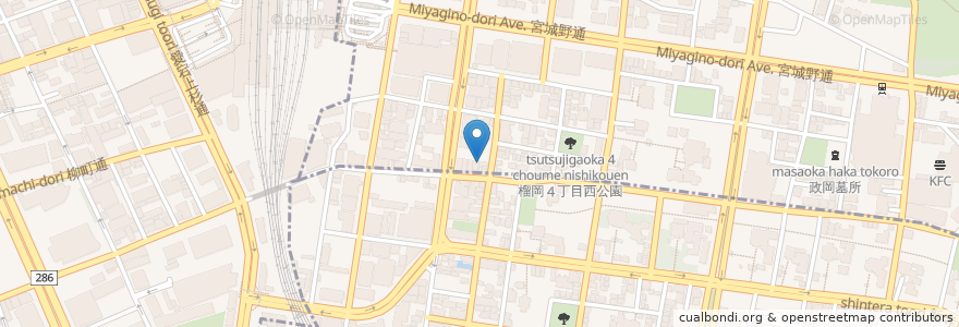 Mapa de ubicacion de 北海道芸術高等学校 仙台サテライトキャンパス en 日本, 宮城県, 仙台市, 青葉区, 宮城野区.
