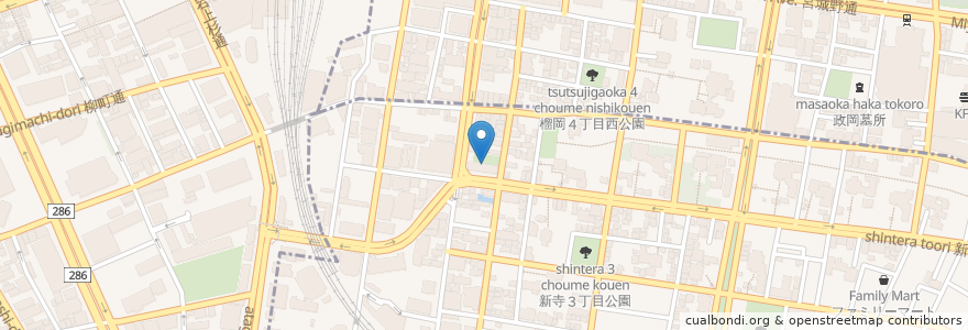 Mapa de ubicacion de Menya Togashi en Japan, Miyagi Prefecture, Sendai, Aoba Ward, Wakabayashi Ward.
