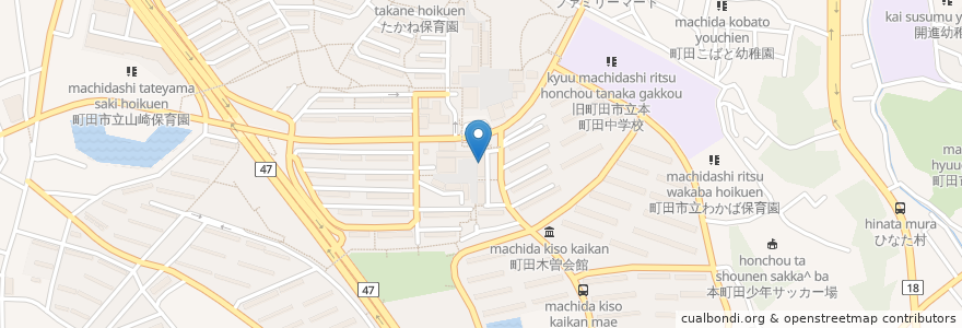 Mapa de ubicacion de Cafe&Diner88 en اليابان, 東京都, 町田市.