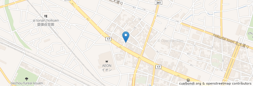 Mapa de ubicacion de 朝日湯 en 日本, 埼玉県, 熊谷市.