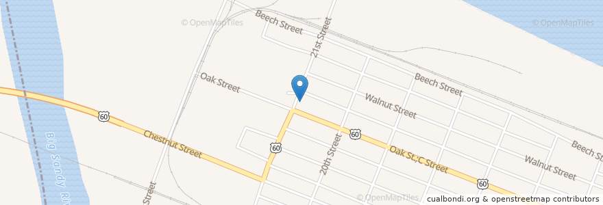 Mapa de ubicacion de Sam's Hot Dog Stand en Amerika Birleşik Devletleri, Batı Virjinya, Wayne County, Kenova.