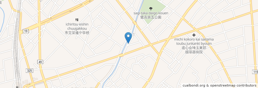 Mapa de ubicacion de 北越谷キリスト教会 en Japan, 埼玉県, 越谷市.
