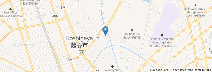 Mapa de ubicacion de 大沢四丁目自治会館 en 日本, 埼玉県, 越谷市.