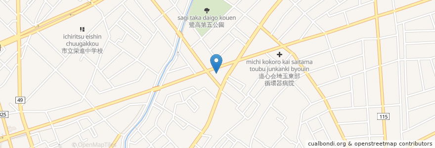 Mapa de ubicacion de 上川歯科医院 en 日本, 埼玉県, 越谷市.