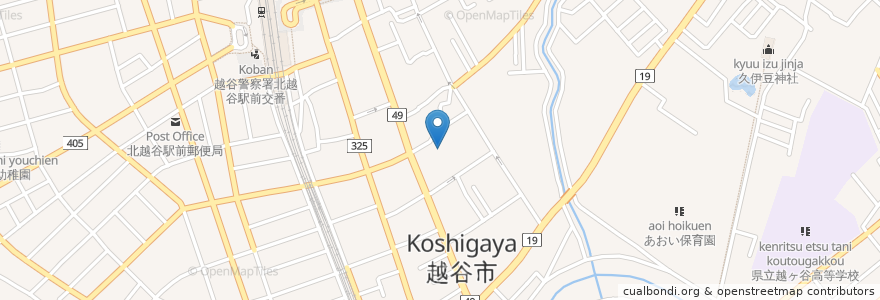 Mapa de ubicacion de 越谷市立第一体育館 en Japão, 埼玉県, 越谷市.