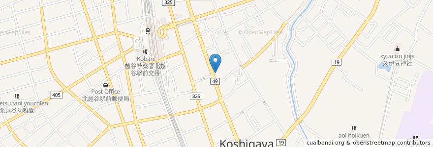 Mapa de ubicacion de 光明院 en 日本, 埼玉県, 越谷市.