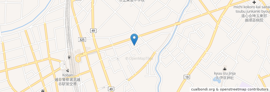 Mapa de ubicacion de ケアタウン　つどい大沢 en Japão, 埼玉県, 越谷市.