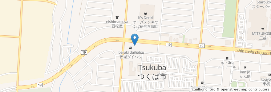 Mapa de ubicacion de Kawai Music School en 日本, 茨城県, つくば市.