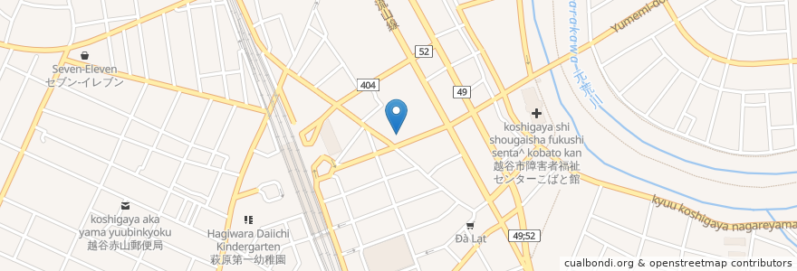 Mapa de ubicacion de 埼玉りそな銀行　越谷支店 en Japão, 埼玉県, 越谷市.