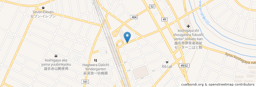 Mapa de ubicacion de 武蔵野銀行　越谷支店 en 日本, 埼玉県, 越谷市.