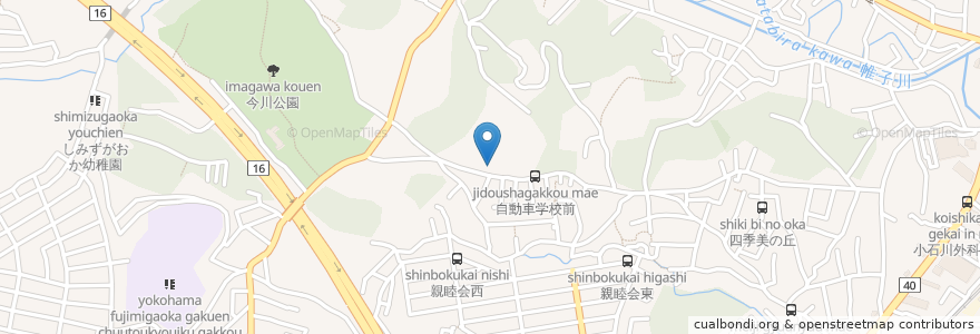 Mapa de ubicacion de 二俣川自動車学校 en 日本, 神奈川縣, 横滨市, 旭区.