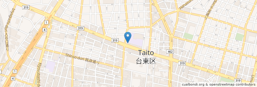 Mapa de ubicacion de キッチンオリジン en اليابان, 東京都, 台東区.