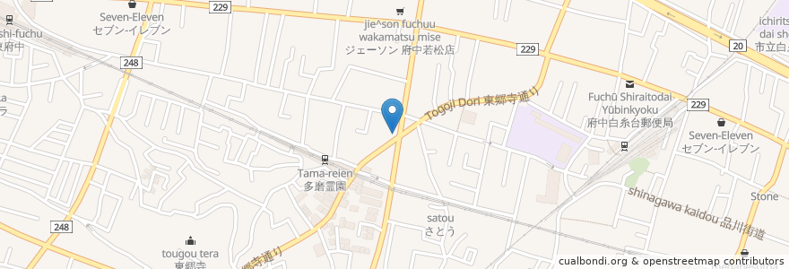 Mapa de ubicacion de インドネパールキッチン en Japan, Tokio, 府中市.