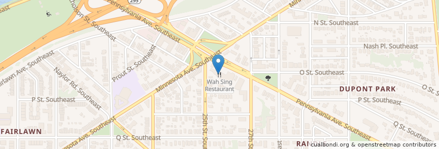 Mapa de ubicacion de Wah Sing Restaurant en United States, District Of Columbia, Washington.