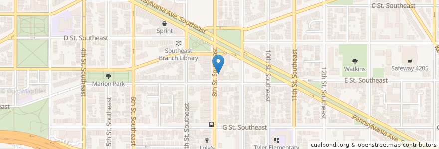Mapa de ubicacion de Cafe 8 en 미국, 워싱턴 D.C., 워싱턴.