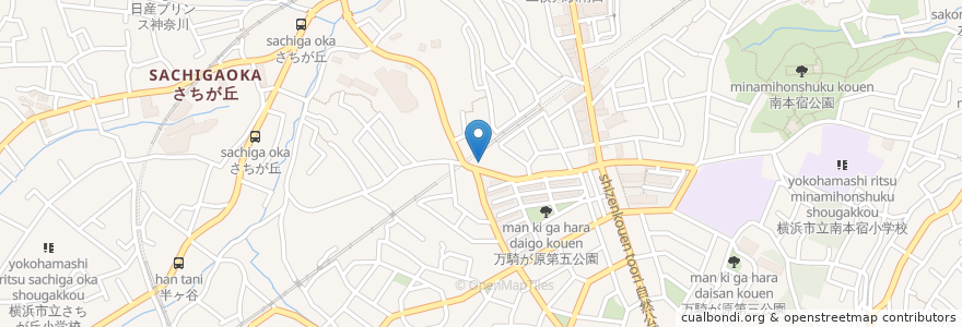 Mapa de ubicacion de 大田小児科 en Japonya, 神奈川県, 横浜市, 旭区.