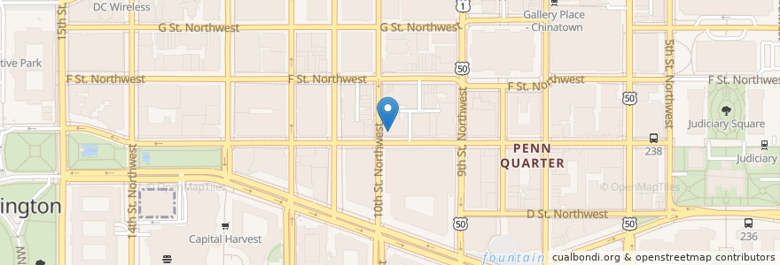 Mapa de ubicacion de Hard Rock Cafe en Vereinigte Staaten Von Amerika, Washington, D.C., Washington.