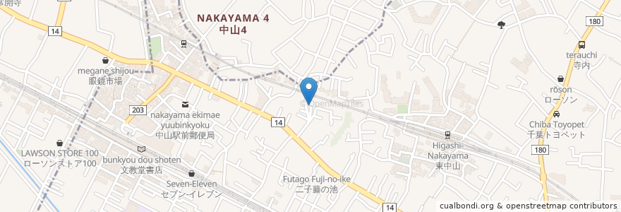 Mapa de ubicacion de 小栗原稲荷神社 en Giappone, Prefettura Di Chiba, 船橋市.