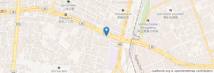 Mapa de ubicacion de ザ　ライジング　サン en اليابان, 東京都, 新宿区.