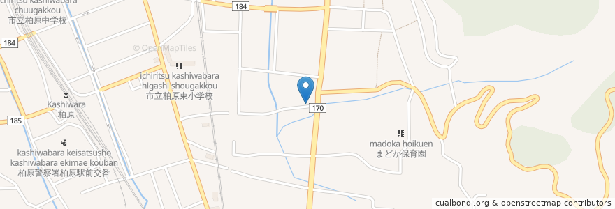 Mapa de ubicacion de まえだ歯科 en 日本, 大阪府, 柏原市.