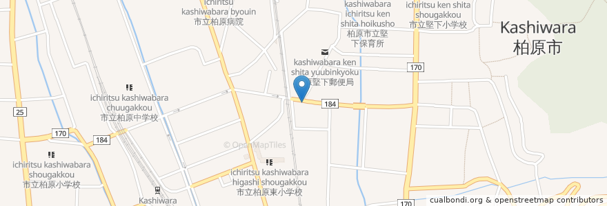 Mapa de ubicacion de キタバ薬局 堅下店 en Japan, Osaka Prefecture, Kashiwara.