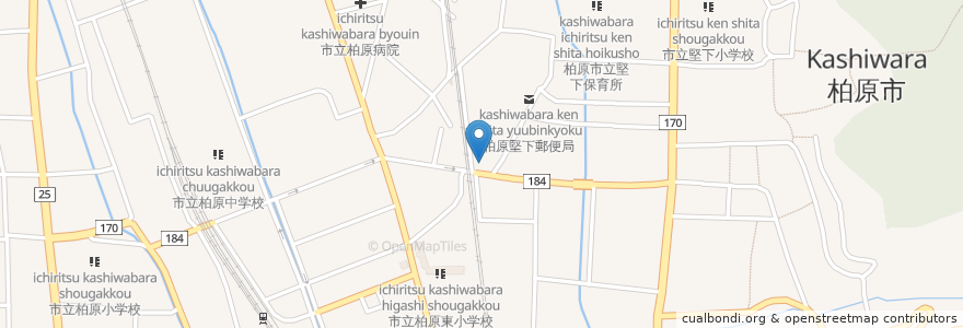 Mapa de ubicacion de カフェ・ド・まあゆ en Japan, Osaka Prefecture, Kashiwara.