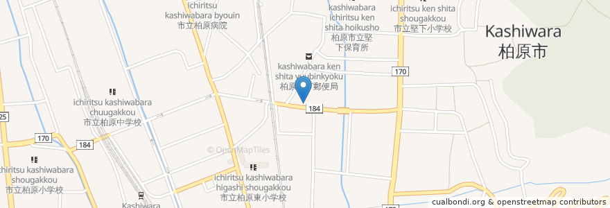 Mapa de ubicacion de 柏原獣医科 en Japão, 大阪府, 柏原市.