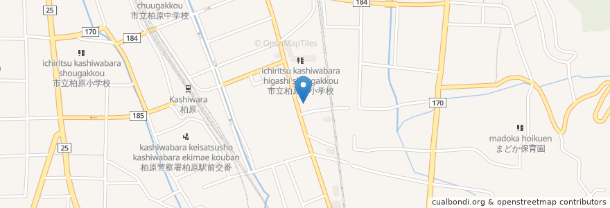 Mapa de ubicacion de きたむら内科 en Jepun, 大阪府, 柏原市.