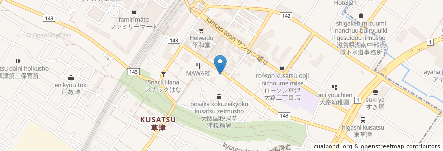 Mapa de ubicacion de アノソラノヒガシ en ژاپن, 滋賀県, 草津市.