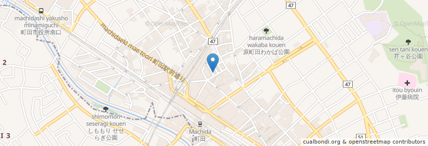 Mapa de ubicacion de カラオケアジアン en Japón, Tokio, Machida.