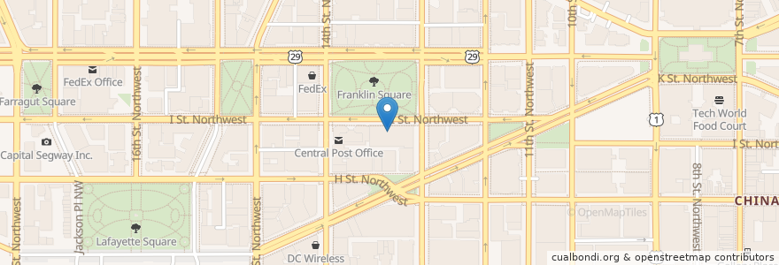 Mapa de ubicacion de City Club of Washington at Franklin Square en Estados Unidos Da América, Washington, D.C., Washington.