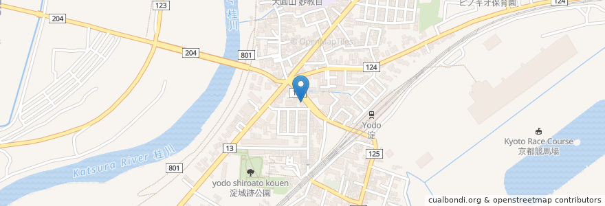 Mapa de ubicacion de 喫茶　あづき en 日本, 京都府, 京都市, 伏見区.