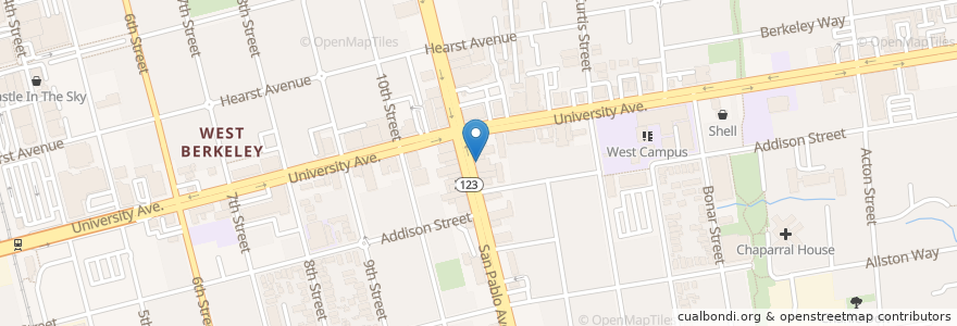 Mapa de ubicacion de Lanesplitter en United States, California, Alameda County, Berkeley.