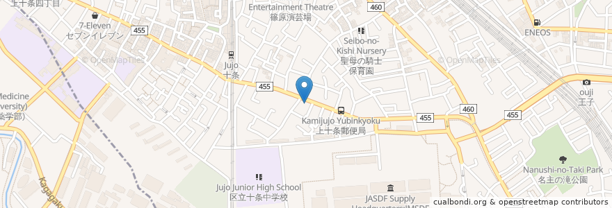 Mapa de ubicacion de 春日湯(廃業) en ژاپن, 東京都, 北区.