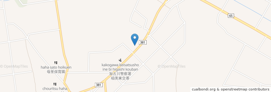 Mapa de ubicacion de ビッグ・ママ en Japonya, 兵庫県, 加古郡, 稲美町.