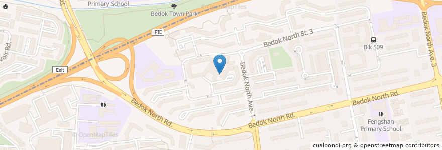 Mapa de ubicacion de Bedok 538 Food Centre en シンガポール, Southeast.
