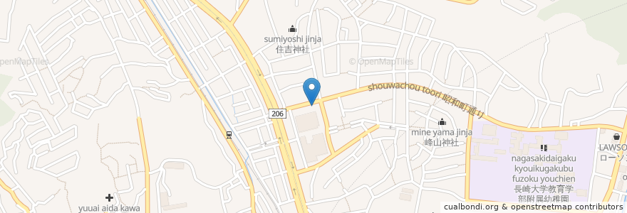 Mapa de ubicacion de 長崎三菱信用組合住吉支店 en 日本, 長崎県, 長崎市.