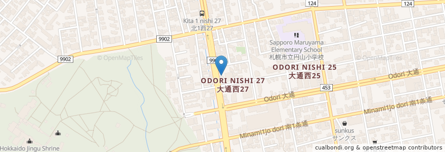 Mapa de ubicacion de ポロクル (07) en 日本, 北海道, 石狩振興局, 札幌市, 中央区.