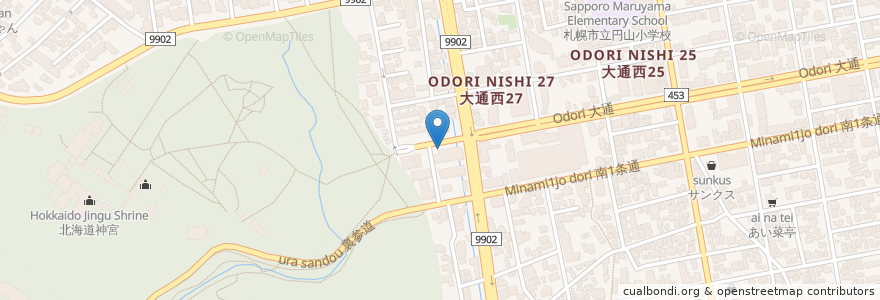 Mapa de ubicacion de ポロクル (43) en Japonya, 北海道, 石狩振興局, 札幌市, 中央区.