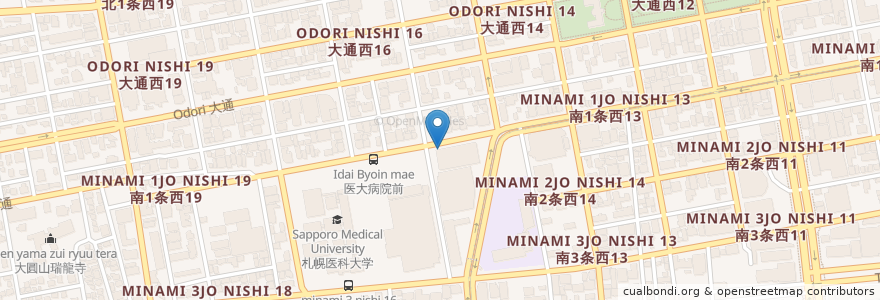 Mapa de ubicacion de ポロクル (42) en Japon, Préfecture De Hokkaidō, 石狩振興局, 札幌市, 中央区.