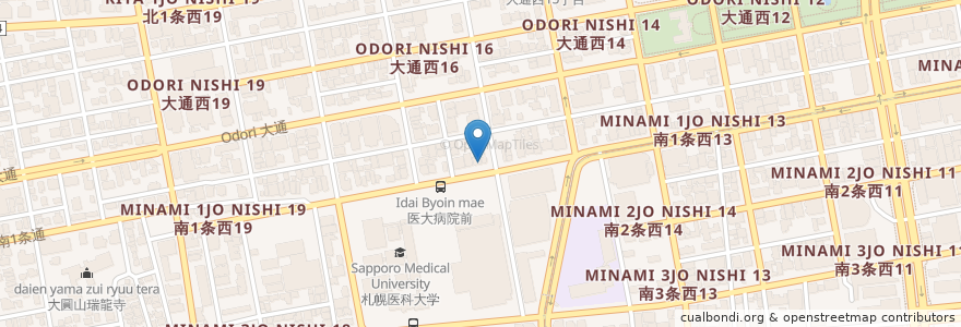 Mapa de ubicacion de ホーム薬局 en Japón, Prefectura De Hokkaidō, 石狩振興局, Sapporo, 中央区.